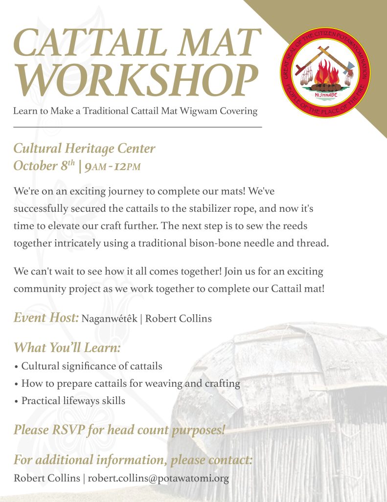 Cattail Mat Workshop – Continued